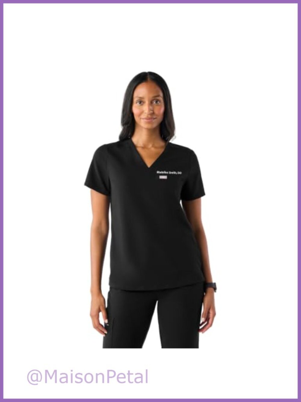 Women's Medical Scrub Top V-Neck Short Sleeve FIONx Stretch Workwear
